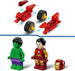 LEGO Marvel Iron Man with Bike and Hulk, Superhero Building Toy for Kids, Collection Set with Bike and Minifigures, Gift for Girls and Boys 4 Years Old 76287 Building Sets Besuche den LEGO-Store