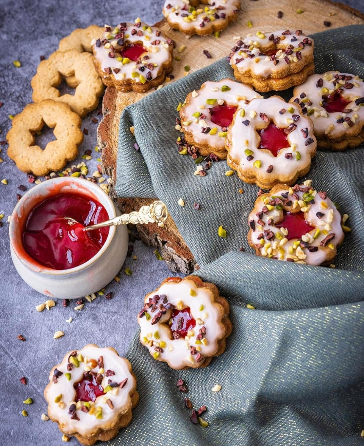 Fursecuri fără gluten RUF cu glazură de cacao, amestec de copt pentru 3 tăvi de copt, potrivit pentru boala celiacă, 100% fără gluten