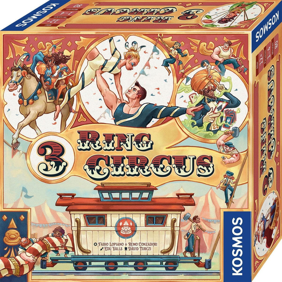 KOSMOS 684648 3-Ring Circus Adult Board Game 12+ Strategy Game 1-4 Player Party Game USA Traveling Circus Late 19th Century