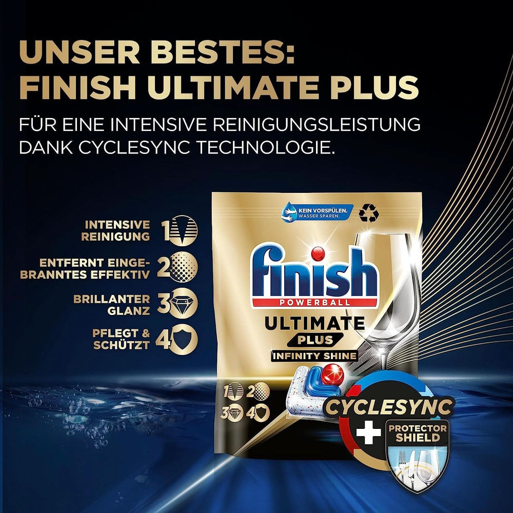 Detergent pudră Finish Classic - Detergent pentru mașină de spălat vase fără fosfați - Pachet mare de 6,5 kg (5 x 1,3 kg) Detergenti Bucatarie Naty Shop