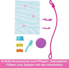 Barbie Dog Duo Doll and Accessories, Including Small Dog and Large Dog with Wheelchair, Leash, Food Bowl, Pet Bed and Treat Bones, Ages 3 and Up, HTK37 Naty Shop Dolls