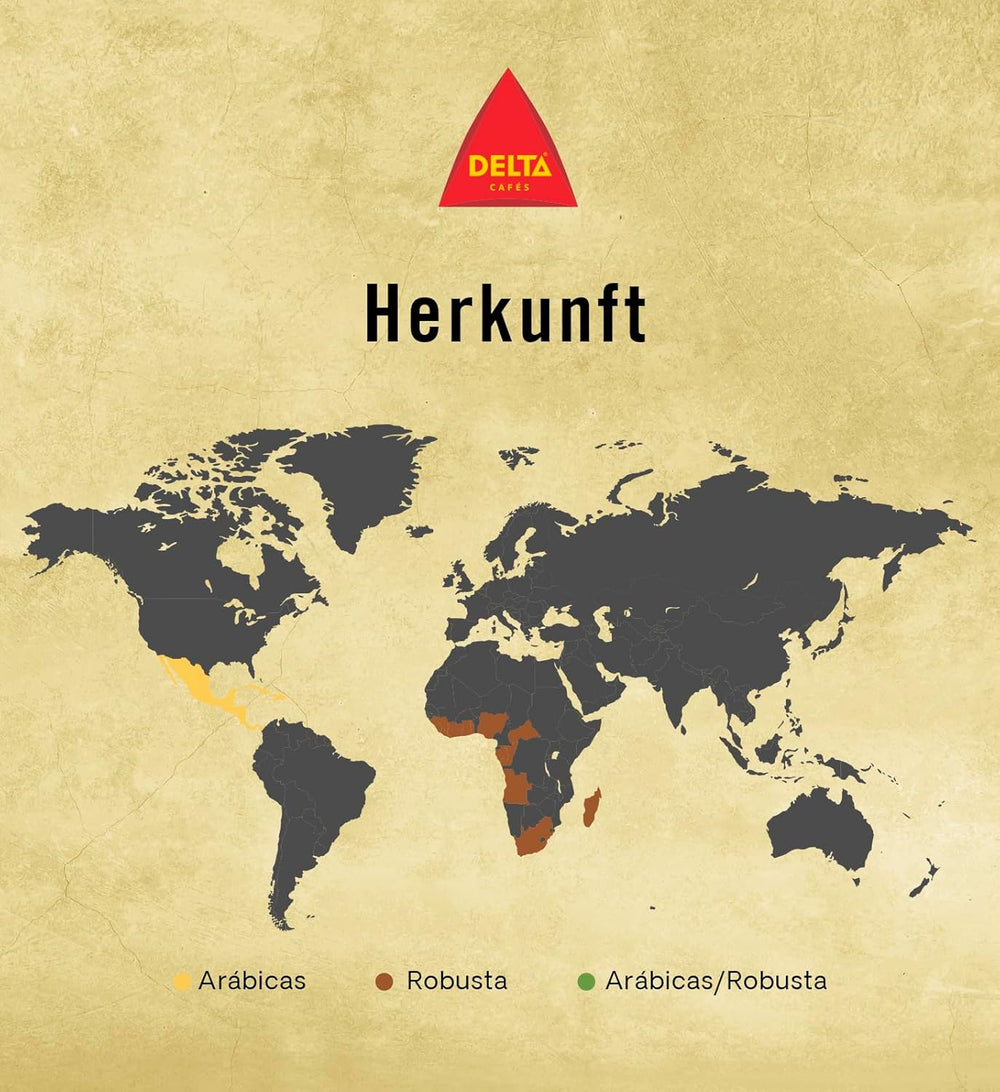 Delta Cafés - Kaffeebohnen Gold - 2 Pakete à 1 kg - Intensität 12 - Vollmundige Arabica-Röstkaffeebohnenmischung - Sehr aromatisch mit Noten von Honig und Reifen Früchten