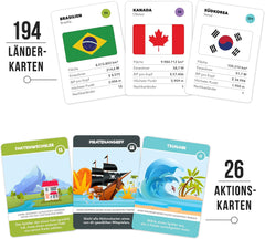 World Game - Fun Geography Board Game - World Learning Game for Kids and Adults - Cool Gift Idea for Teens - German