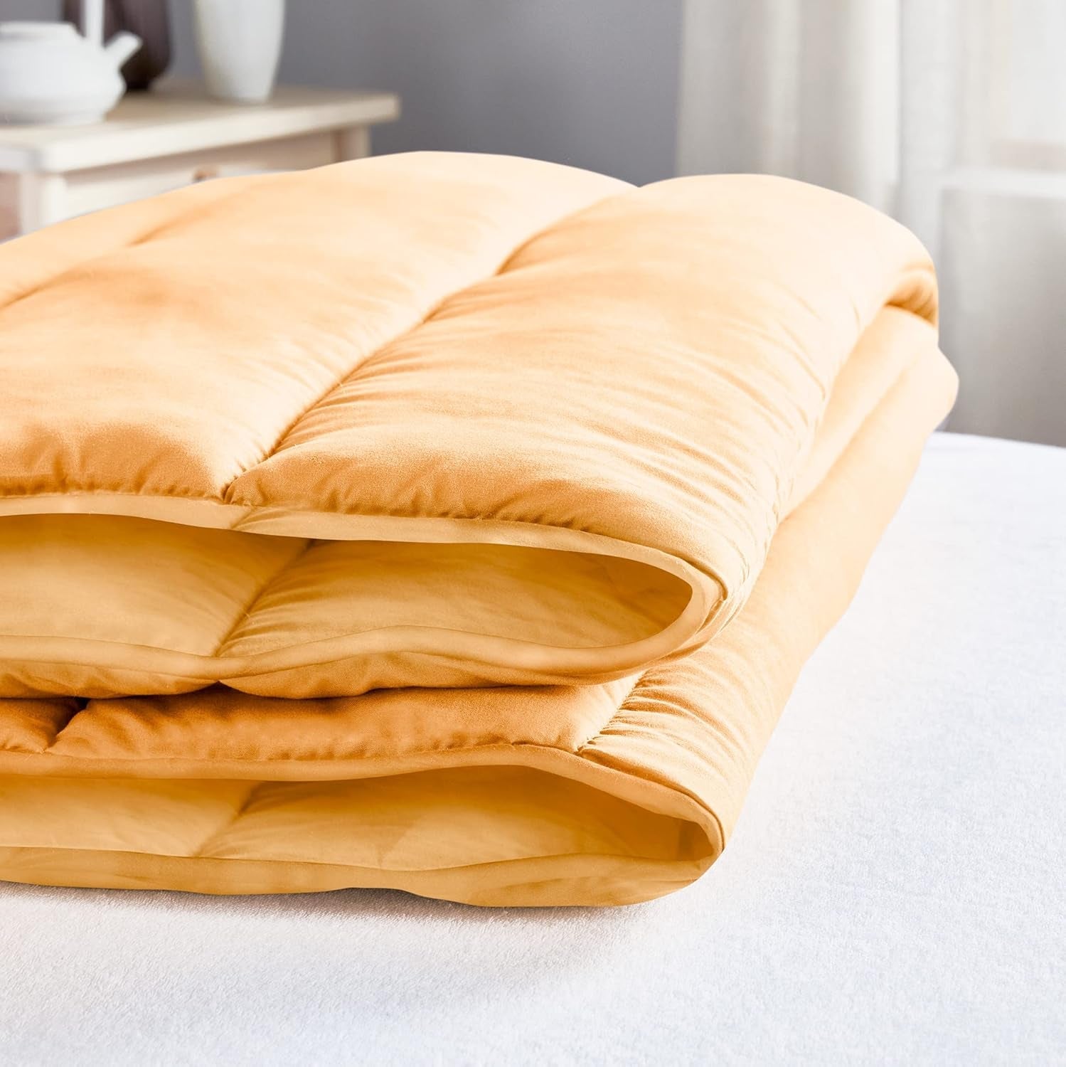 Pikolin Home - Plapumă reversibilă 300 G - umplutură nordică bicoloră - pentru pat 100/105 - confortabilă, caldă, respirabilă, verde, 180 X 220 cm Plapumi si pilote Naty Shop