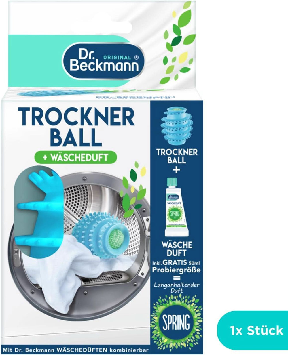 Dr Beckmann drying ball, For fresh and soft laundry, Can be filled with laundry perfume, Shortens drying time, Including laundry perfume Spring Sample 50 ml Laundry Detergents Naty Shop