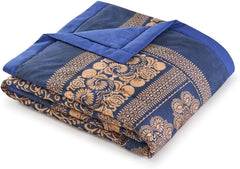 BASSETTI checked cotton TORCELLO color DARK BLUE B1 size 135X190 Duvets and quilts Naty Shop