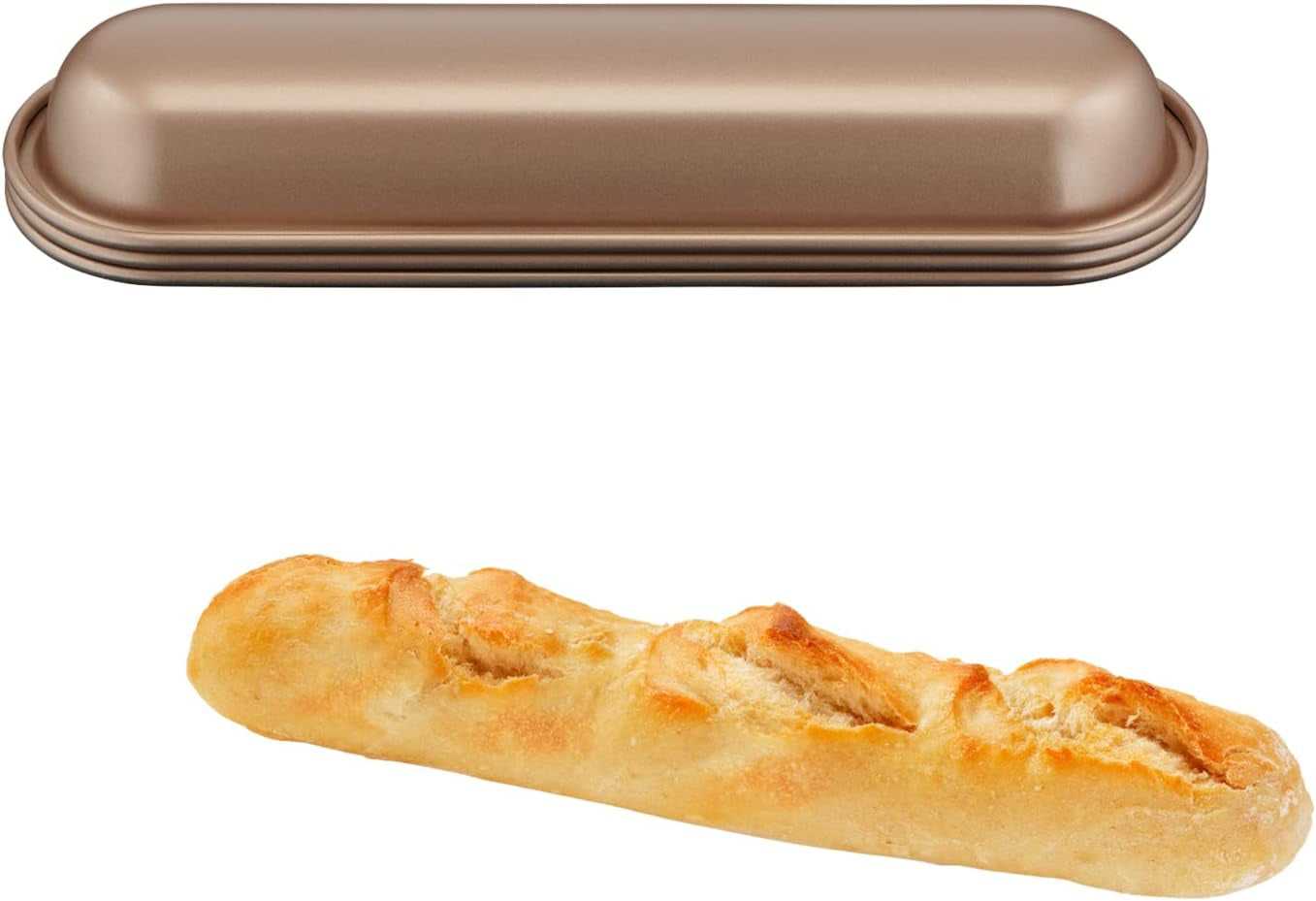 Tefal Creabake Muffins Creabake Backformen, 7.5 Cm, Antihaftbeschichtung, Stapelbares System, Kreative Rezepte Für Süßigkeiten Und Salade, Einfaches Backen, Eisenfarben Molds and trays for baking Naty Shop 3 X Kleine Baguette-Formen