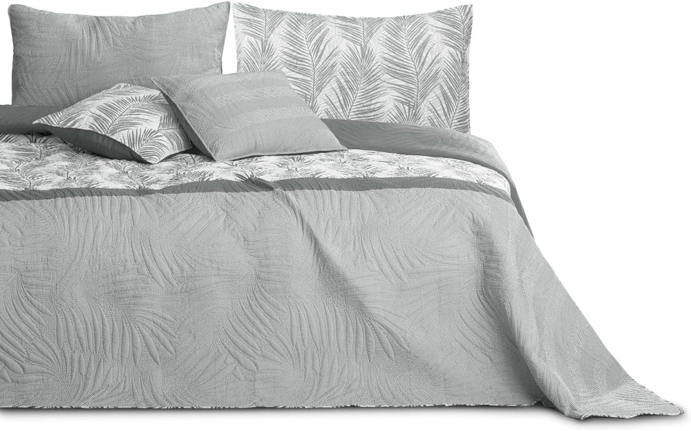 Ameliahome Bedspread Bedspread 170X210 Cm Double Sided Easy Care Bedspread Plant Pattern Green White Tropical Bonaire Beds and Blankets Besuche den AmeliaHome-Store Tropical Bonaire Gray White 260 X 280