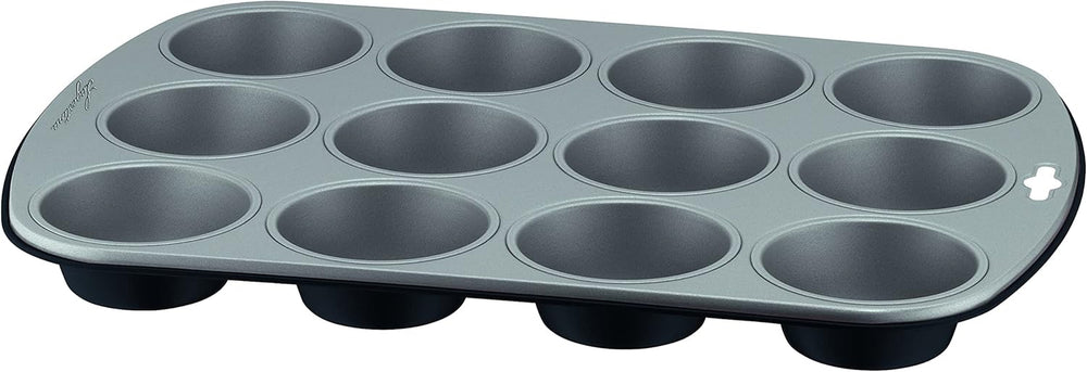 Gustosa Backform 12 Muffin Aus Stahl, Antihaftbeschichte, Für Backofen, Schwarz, 38 X 27 Cm Molds and trays for baking Naty Shop