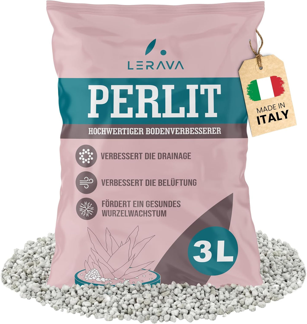 LERAVA® Perlite for Plants (5L) – Coarse-grained perlite for soil improvement – ​​Ensures optimal drainage and aeration – Natural soil and hydroponics additive – Granules for plants