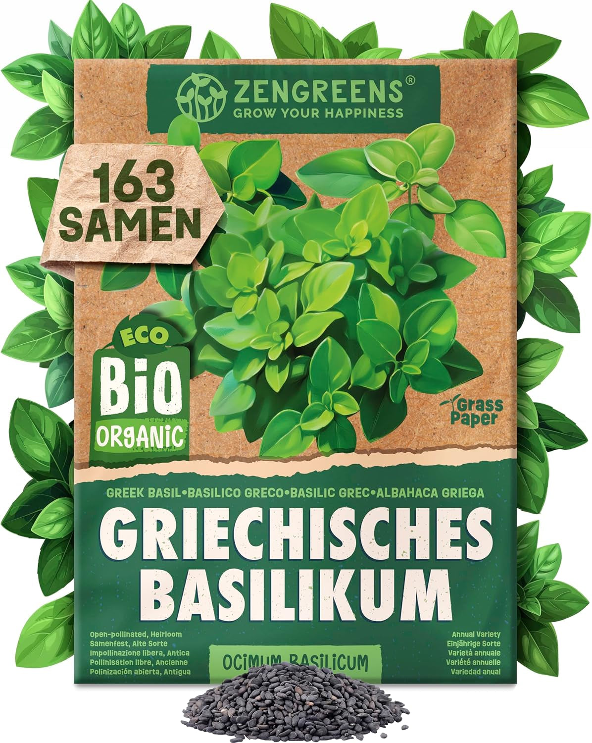 Organic Basil Seeds in a Set of 6 - 6 Basil Seeds for Easy Growing in the Garden, Balcony or Raised Bed - Plant Seeds - Seedlings