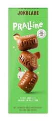 JOKOLADE PRALINE Cutie 80g | Umplutură generoasă cu cremă de nuga de alune și chipsuri | Ciocolată din comerț echitabil de la Joko Winterscheidt