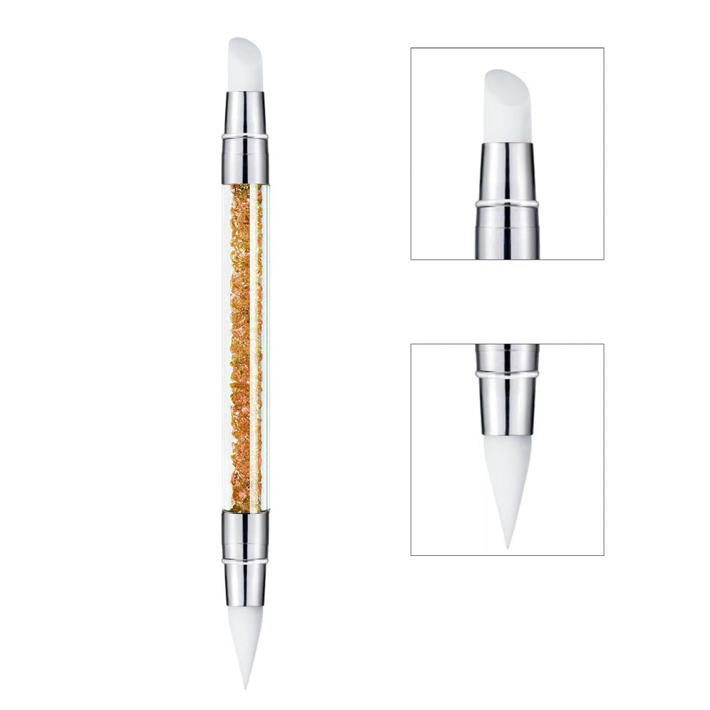 ZEOHBETY Nagelkunst-Skulpturstift, 5 Stück Doppelspitzen-Silikon-Nagelwerkzeuge Für Harz, Silikonpinsel, Acrylstift, Nagelkunst-Pinsel, Nagelfolienschnitzen, Zeichnen, Effekt, Formen, Zeichnen