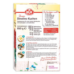 RUF Dinolino Cake, Tricolor sheet cake with lemon flavor, 850 grams Sprinkles Naty Shop