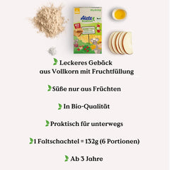 Alete Whole Grain Apple Sliced ​​Organic Pies 8 x 132g