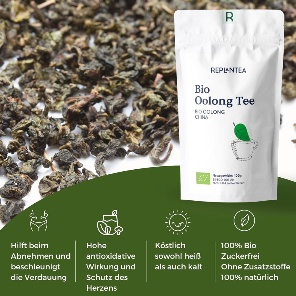Ceai Oolong Bio 100 G (50 de cești) | Ceai Tie Guan Yin Oolong REPLANTEA