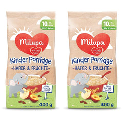 Milupa Baby Porridge - Oat and Fruit Porridge 10 Months to 3 Years Baby Food 1 x 400g (Pack of 2)