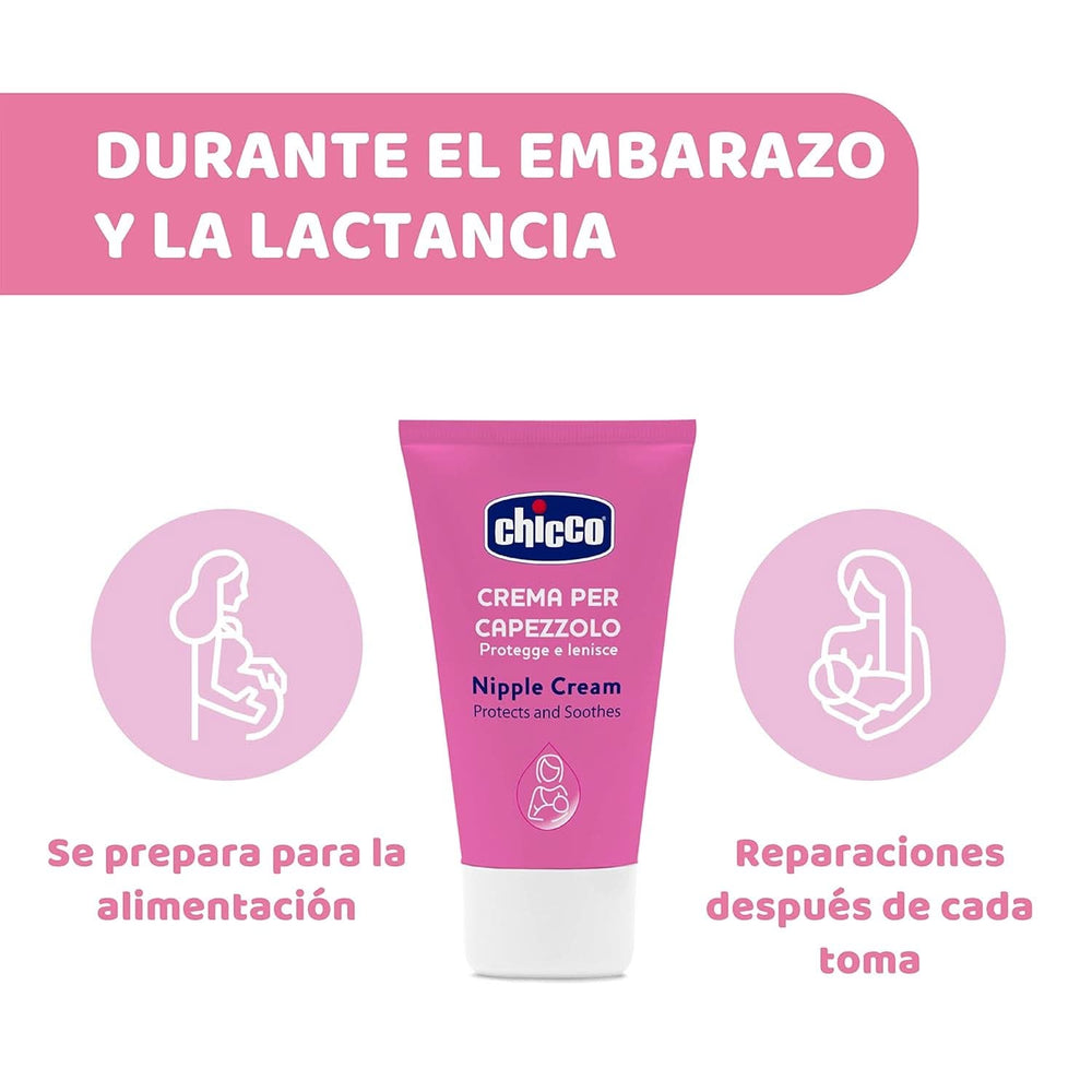 Chicco Brustwarzencreme, Bereitet Die Brustwarze Auf Das Stillen Vor, Nährend, Parfümfrei Und Sicher Für Kinder, Hinterlässt Keine Flecken Auf Dem Gewebe Accessories Food and Breastfeeding Bebe Naty Shop