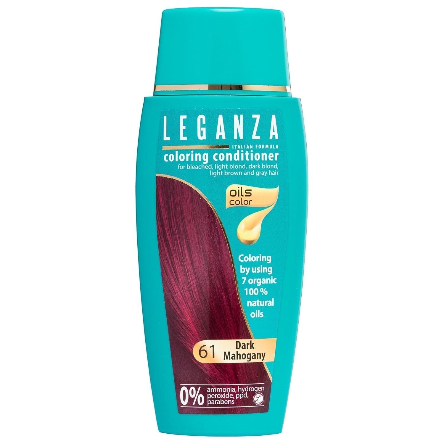 Leganza Natural Balm Hair Dye Colour 71 Café Latte | Vopsea de păr fără amoniac | Îmbogățită cu 7 uleiuri naturale | 150 ml Vopsea pentru par Naty Shop 61 Mahon închis