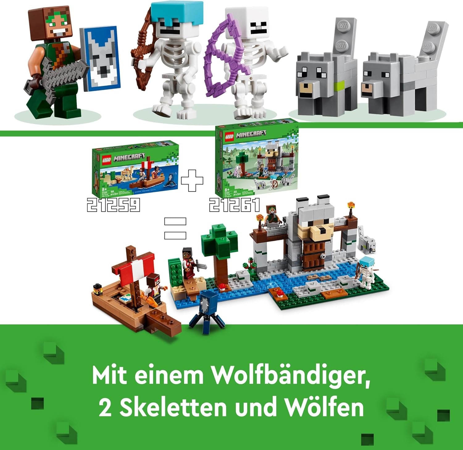 LEGO Minecraft The Pirate Ship Voyage Squid and Camel Pirate Figure Toy Ship Building Role Play Gift for Boys and Girls 8 Years Old 21259 Building Sets Besuche den LEGO-Store