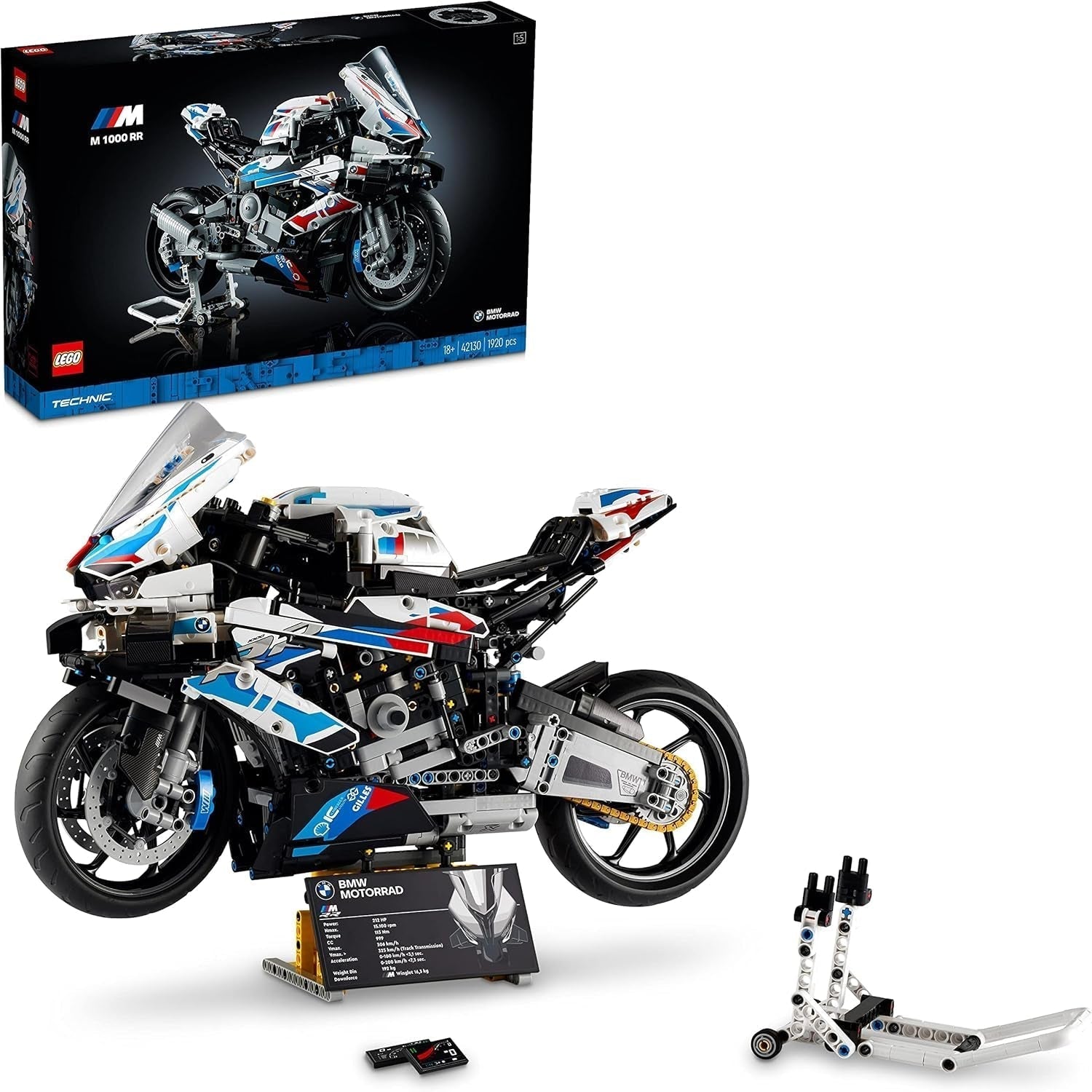 LEGO Technic BMW M 1000 RR Motorcycle Model Adult Model Kit Set as a Craft Gift for Men and Women Home or Office Decor 42130 Building Sets Besuche den LEGO-Store Single
