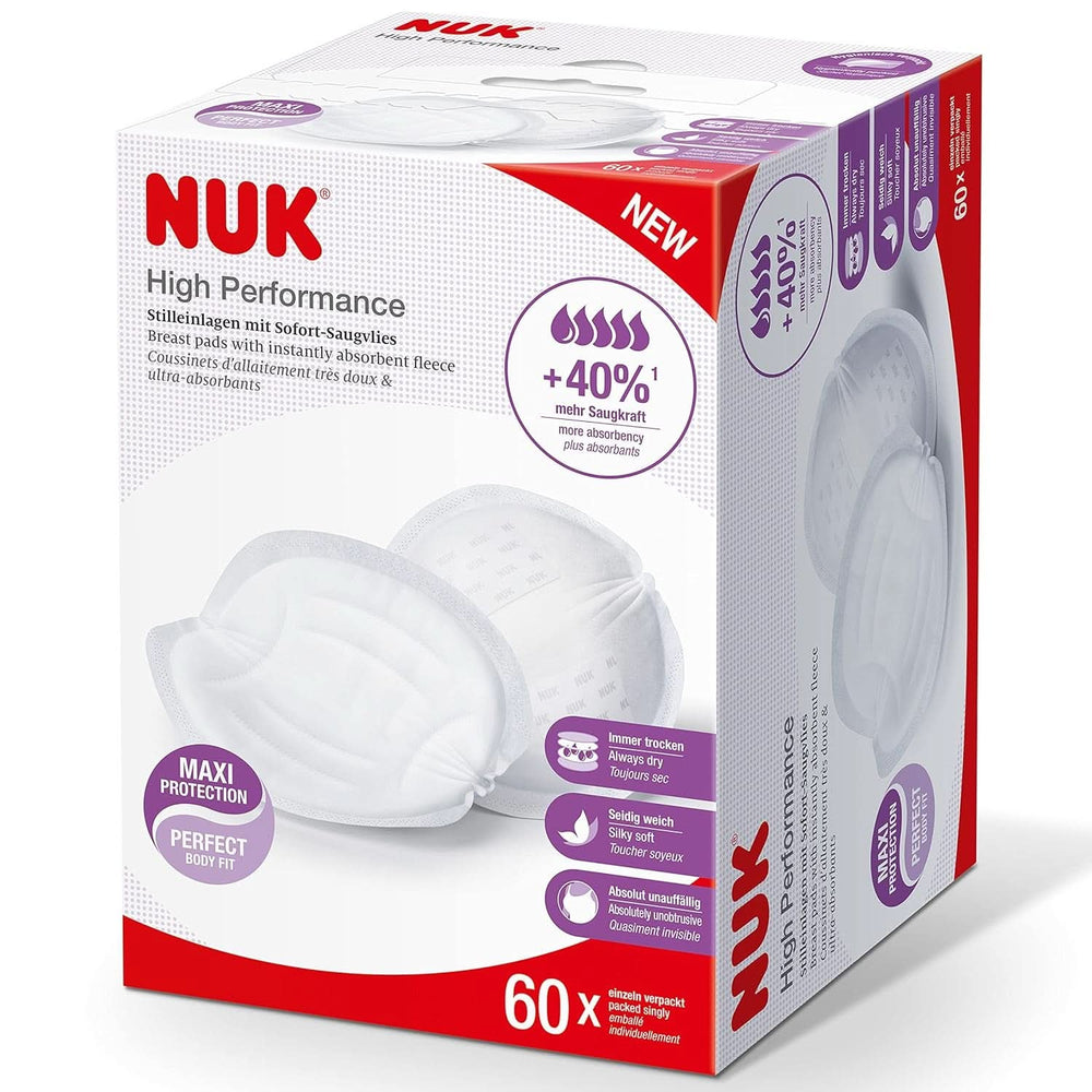 NUK High-Performance Einweg-Stilleinlagen Mit Sofort-Saugvlies | Einlagen Zum Stillen | Einzelverpackung | +40% More Suction Power | 60 Stück Baby Food and Breastfeeding Accessories Naty Shop