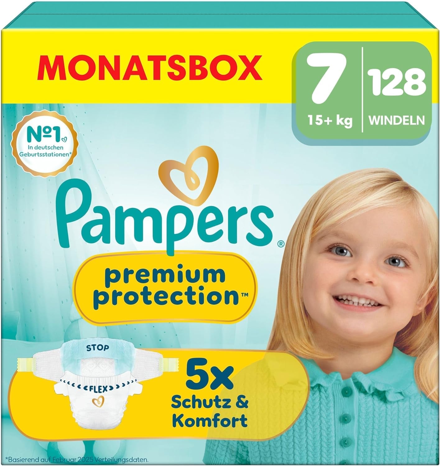 Pampers Premium Protection Size 6, 144 Diapers, 13kg-18kg, Our #1 Skin and Leak Protection