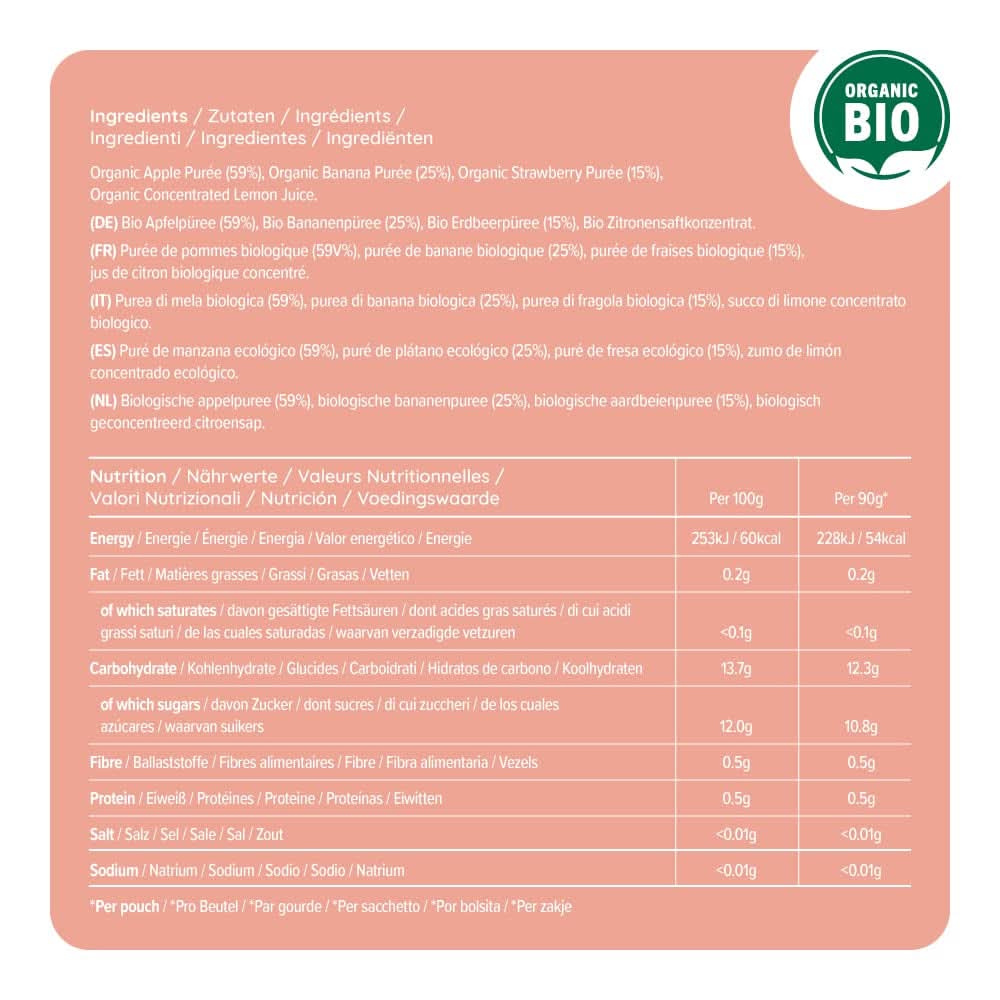 Mama Bear, organic puree different fruits, set 6 x 90 grams Mother and Child Naty Shop