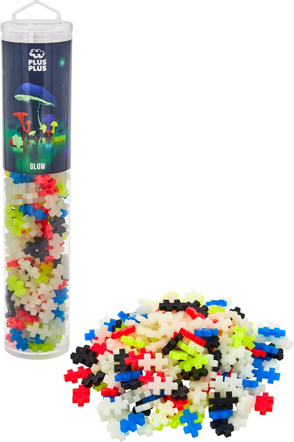 Plus-Plus 9604262 Geniales Konstruktionsspielzeug, Regenbogen, Kreativ-Bausteine Tube, 240 Teile