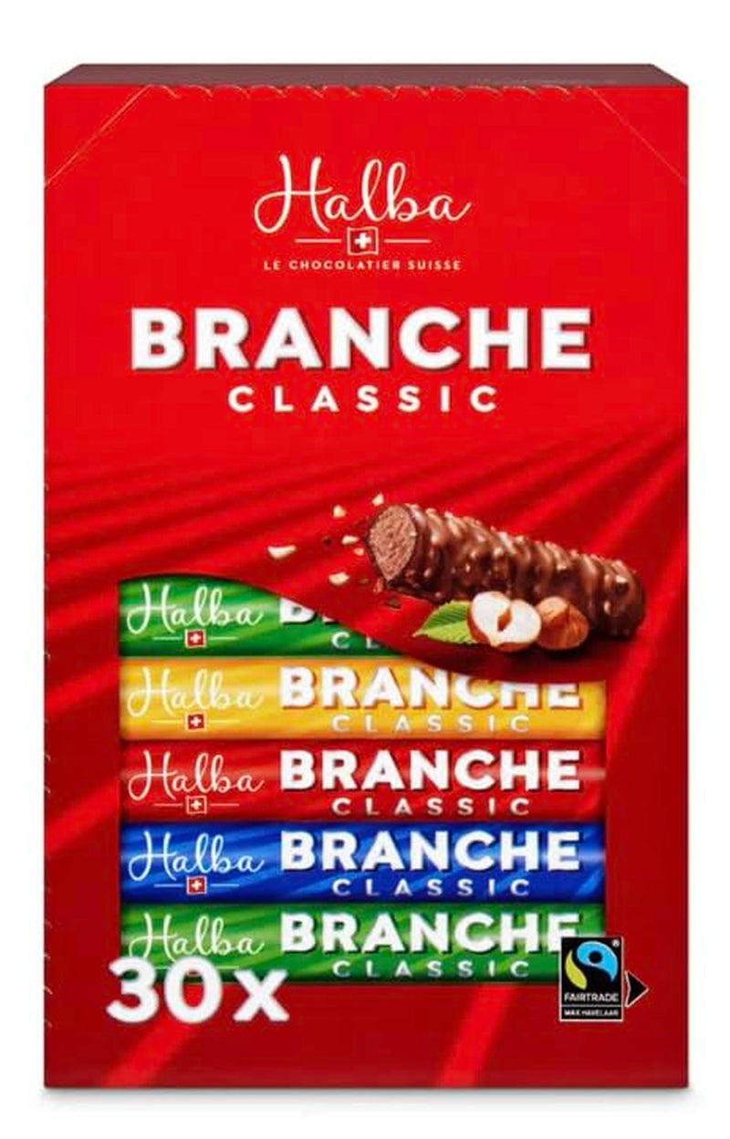 Branches Milk Chocolate Bars 30 Pack - Milk Chocolate Bars with Hazelnut Cream Filling - Swiss Chocolate - Bulk Pack of 30 Individually Wrapped Bars (23g each) / 690g