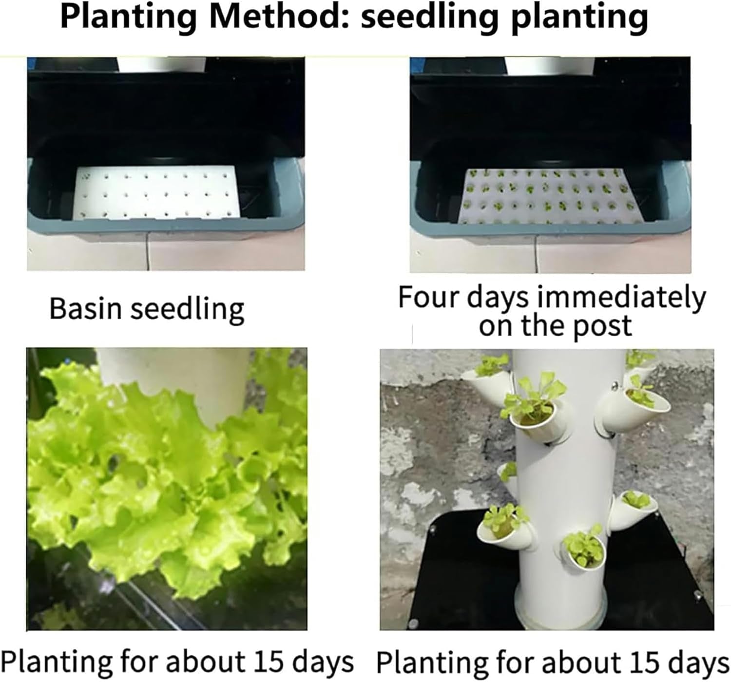 30 Capsules Hydroponic Tower, Hydroponic Grow System, Herbs, Fruits & Vegetables Aeroponic Grow Kit with Humidification Pump, Adapter, Mesh Pot, Herbs, Fruits & Vegetables Timer