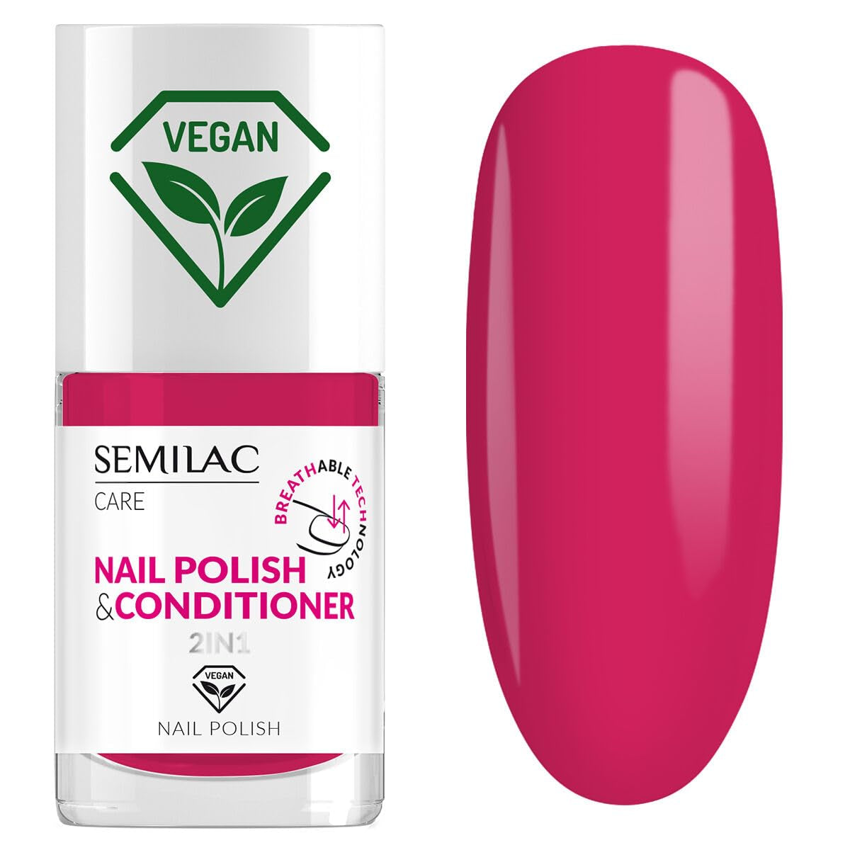 Semilac 030 Classic Nail Polish Semilac with conditioner 2 in 1 BREATHABLE TECHNOLOGY 7ml
