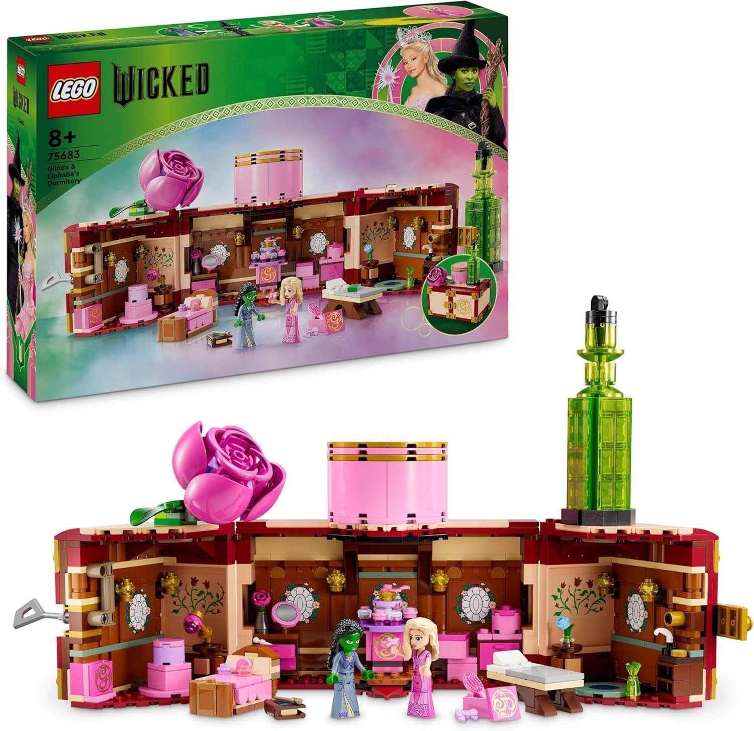 LEGO Wicked Glinda and Elphaba's Bedroom - Dollhouse with 2 Oz mini-dolls, great accessories including flowers and outfits - Creative toy for girls aged 8+ and fans - 75683 Building sets Besuche den LEGO-Store Default title