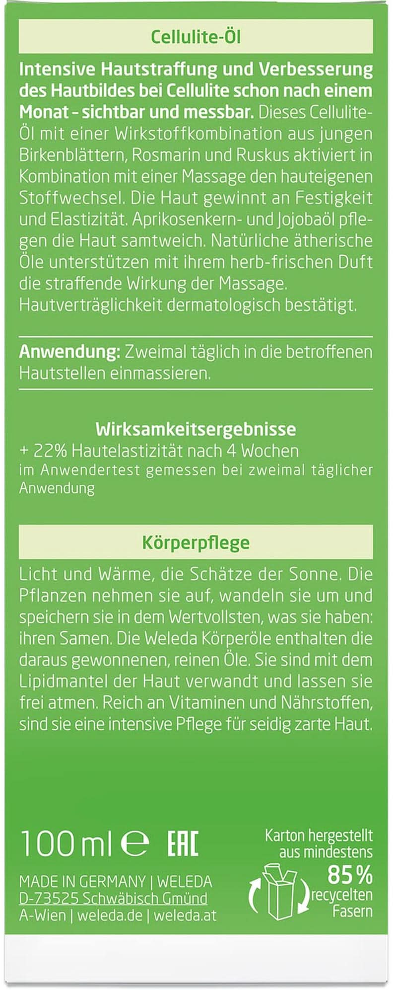 WELEDA Bio, Body oil with jojoba oil, strengthens the skin and activates the skin's metabolism, 100 ml Shower and bath Naty Shop