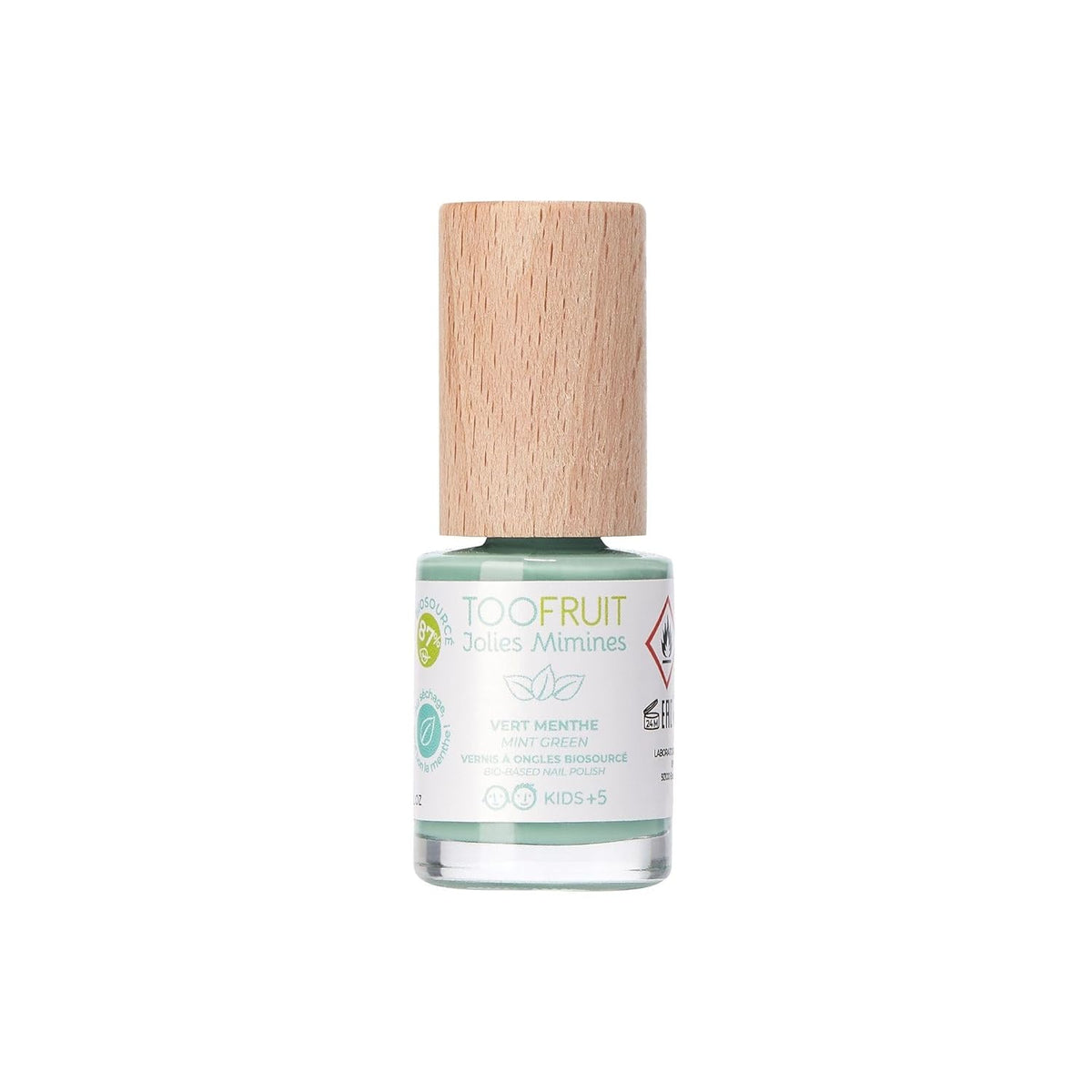 TOOFRUIT Kids Mint Nail Polish - Water Based, Removable, Solvent Free, Non-Toxic & Safe, 100% Vegan, 10ml