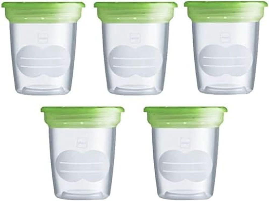 MAM Set of 5 containers for milk and food, made of plastic, without Bpa and Bps Accessories Food and Breastfeeding Bebe Naty Shop