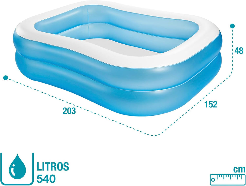 Intex Swim Center Family Pool, Inflatable, Dimensions: 203cm x 152cm x 48cm (57180NP)