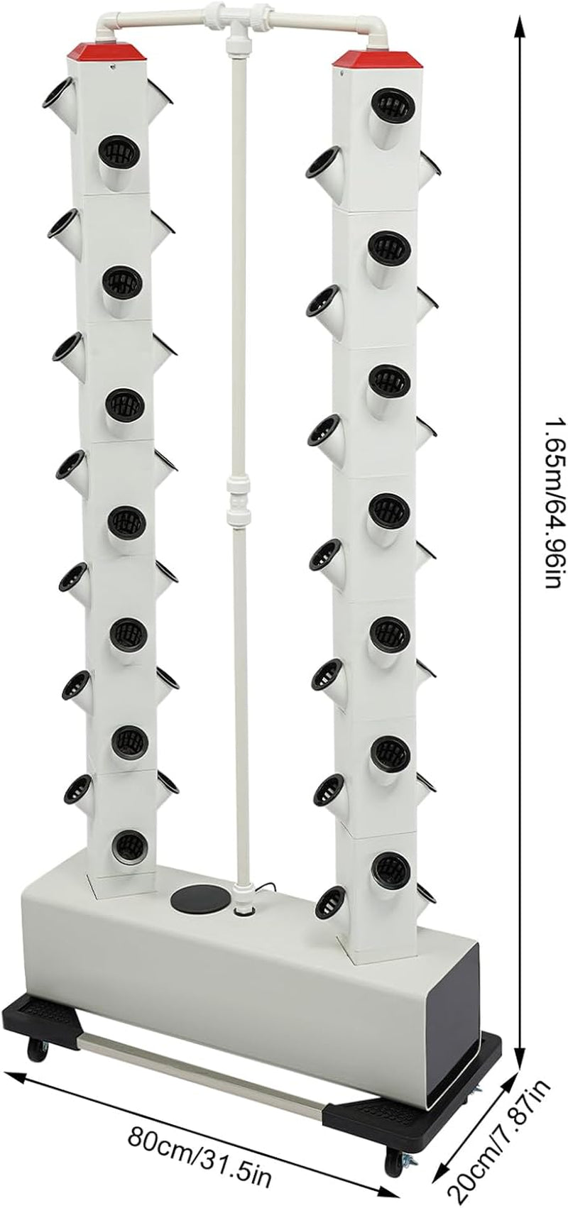 56 Holes 7 Tier Hydroponic System Soilless Grow System Grow Kit Aeroponic Tower Hydroponic Grow System with Hydration Pump Timer Adapter Grow Bed and Mesh Pot