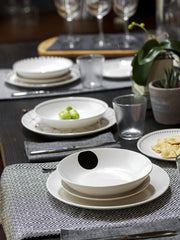 Serviciu de masă Graphic, 18 piese pentru 6 persoane, porțelan, alb