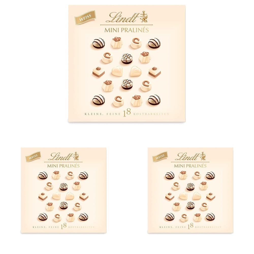Chocolate - Mini White Pralines | 90 g | Box with 18 pralines in 6 delicious assortments | Gift of chocolate | Chocolate Gift (Pack of 3)