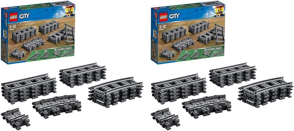 LEGO 60205 City Tracks 20 Piece Expansion Set for Kids Boys and Girls Toy Set Building Sets Besuche den LEGO-Store 26X72X19Cm (Pack of 2) Single