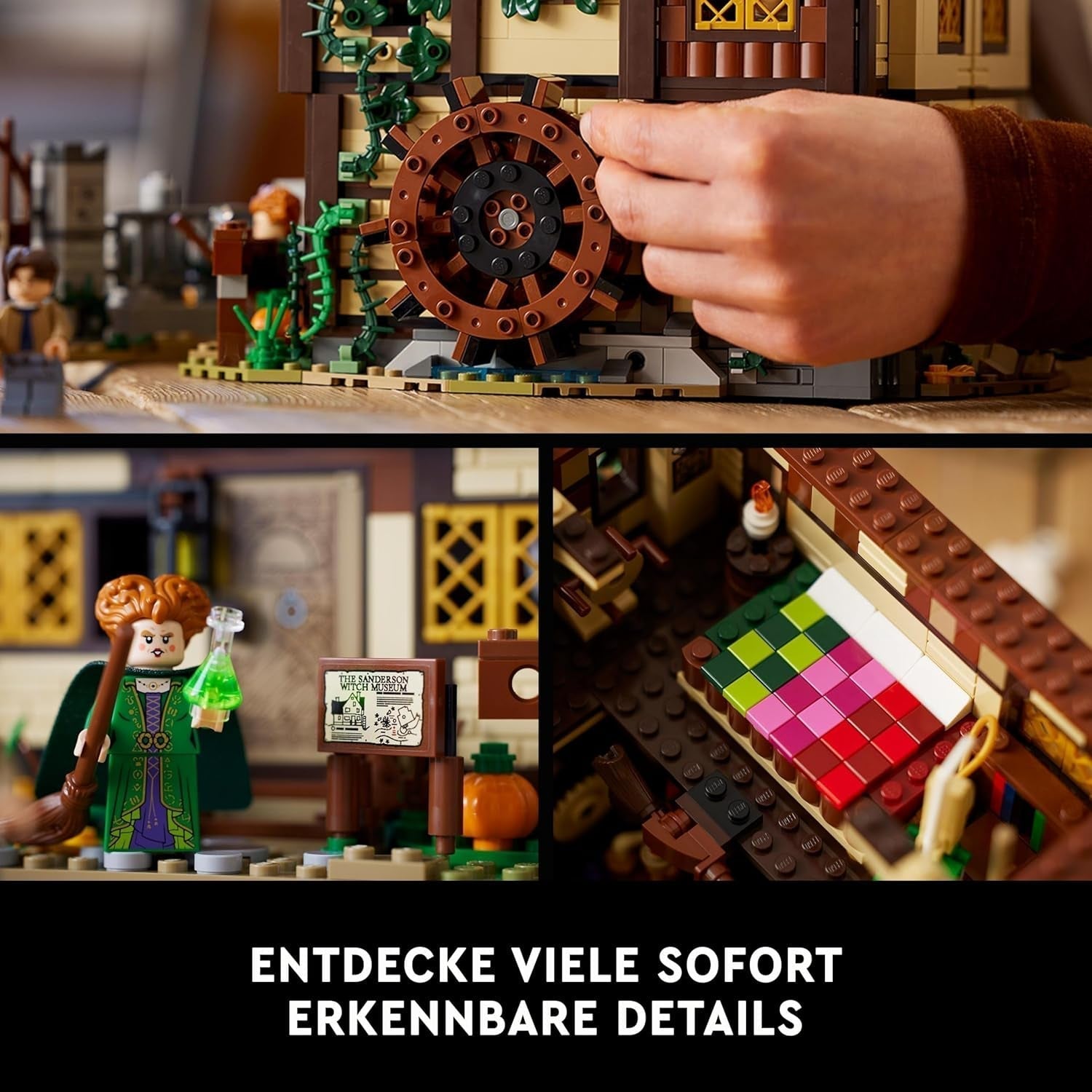 LEGO Ideas Hocus Pocus: Setul casei vrăjitoarelor surorilor Sanderson, kit de colecție pentru adulți cu casă, 6 minifigurine și accesorii, femei și bărbați 21341 Seturi de constructie Besuche den LEGO-Store