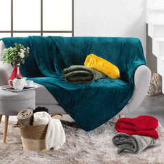 Douceur D'Intérieur, flannel blanket, 125 X 150 Cm, sage, flannel Duvets and quilts Naty Shop