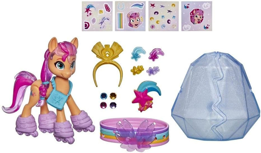My Little Pony F2031, a New Generation Royal Gala Collection, jucării pentru copii, 9 figurine ponei, 13 accesorii, poster Papusi Naty Shop Sunny Starscout
