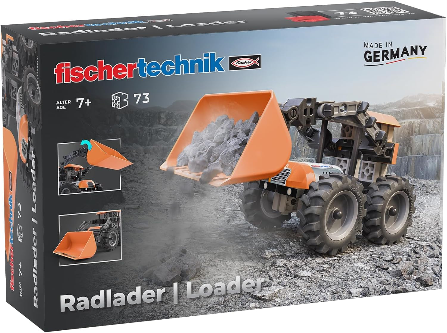 fischertechnik Truck 576105 – pädagogisches Konstruktionsspielzeug, LKW-Spielzeug-Bausatz für Kinder ab 7 Jahren, orange