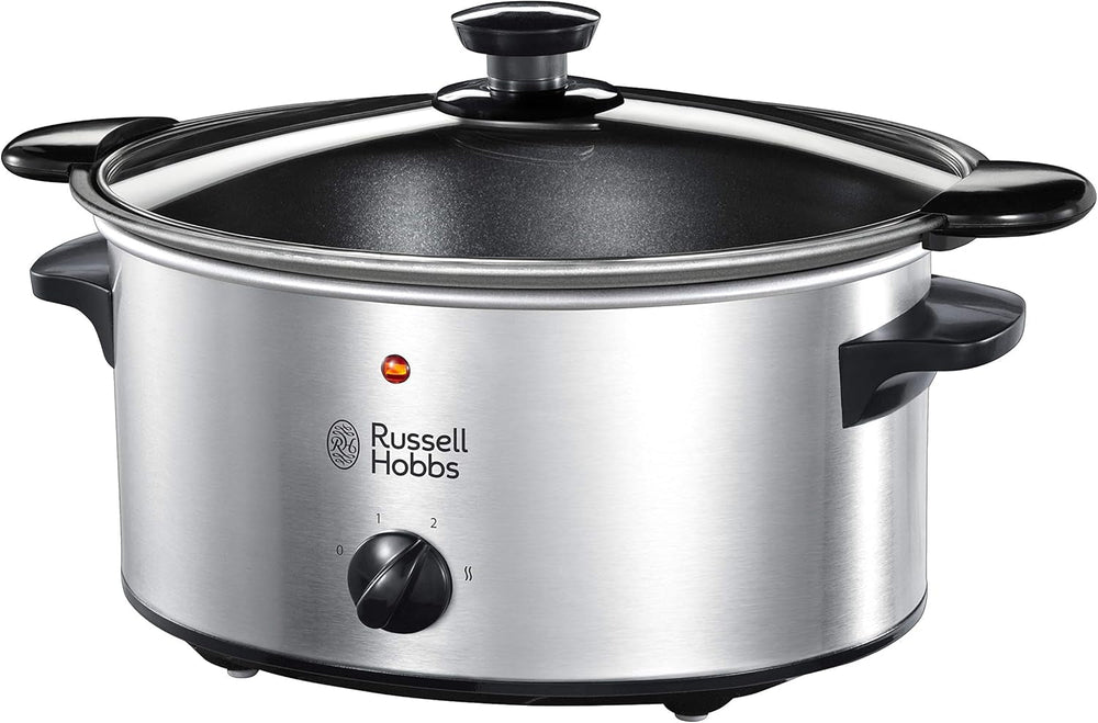 Russell Hobbs Slow Cooker, 3.5 Liter Non-Stick, Stainless Steel, 3 Temperature Settings and Keep Warm Function, 160W Slow Cooker Naty Shop Default Title