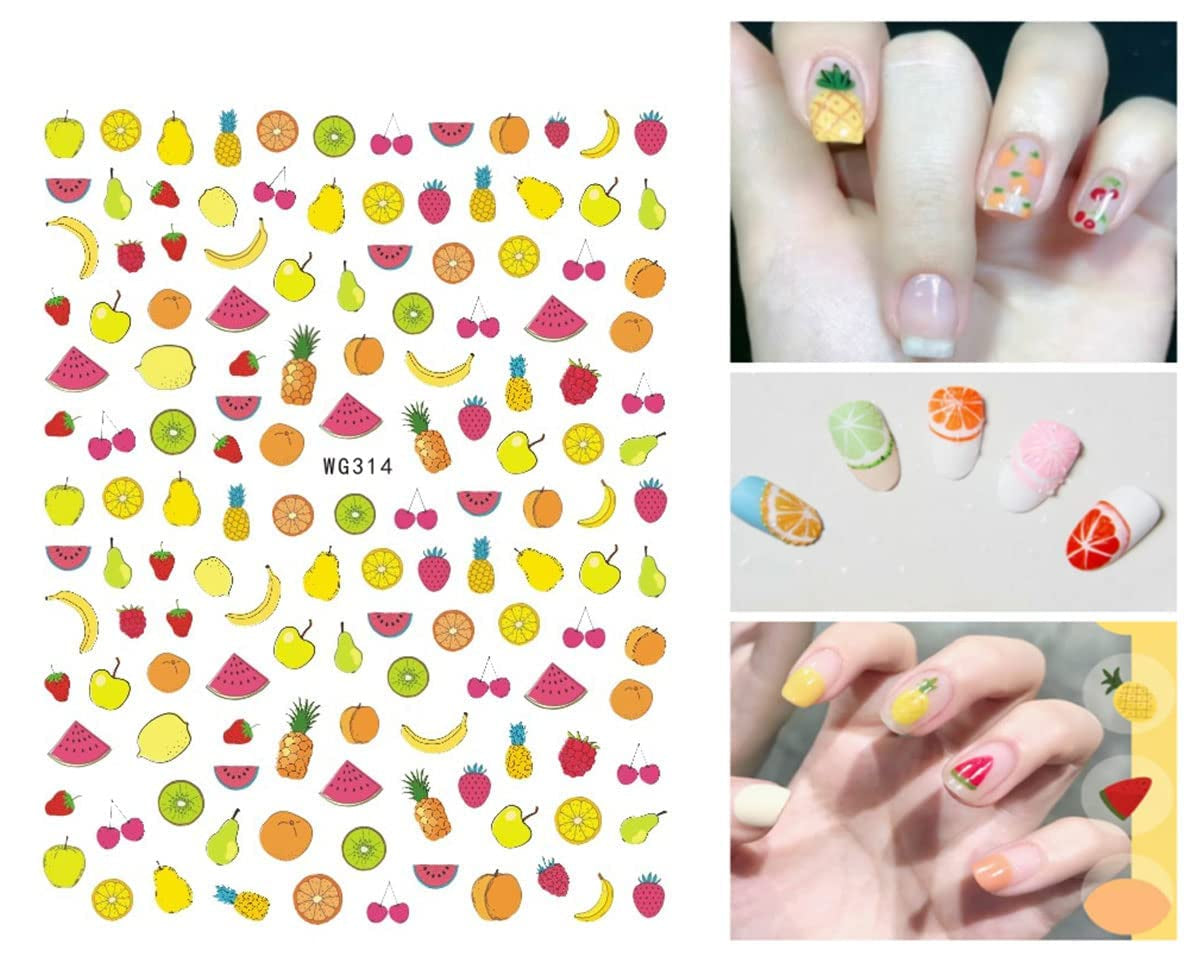 12 Blatt Nagelsticker Süß Kinder Nagelaufkleber Selbstklebend Weihnachtsblumen Blätter Tiere Pflanzen Früchte Nail Art Sticker Dekoration Nageldesign Zubehör