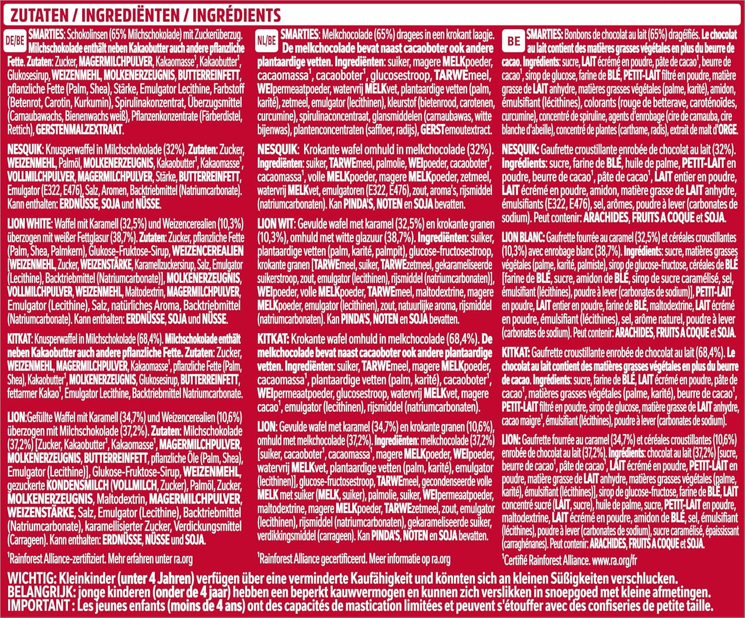 Nestlé Mini Mix Chocolate Bars, Five Delicious Flavors, 19 Bars, Pack of 2 (1 x 321g)