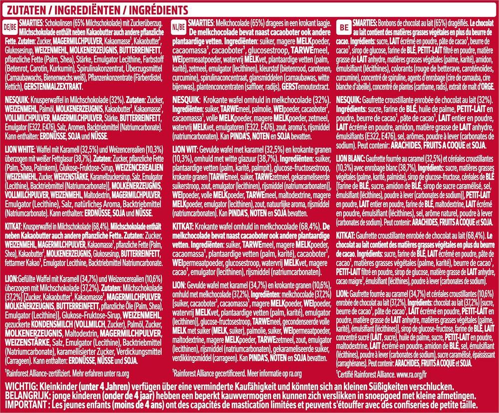 Nestlé Mini Mix Chocolate Bars, Five Delicious Flavors, 19 Bars, Pack of 2 (1 x 321g)