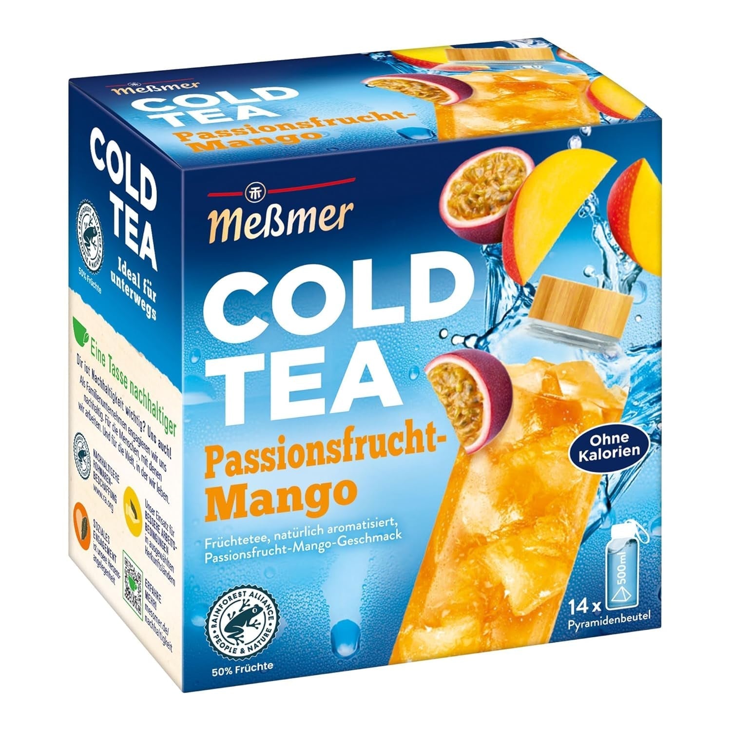 Meßmer Cold Tea Sommer-Beere | 14 pliculețe piramidale | Fără gluten | Fără lactoză | Vegan